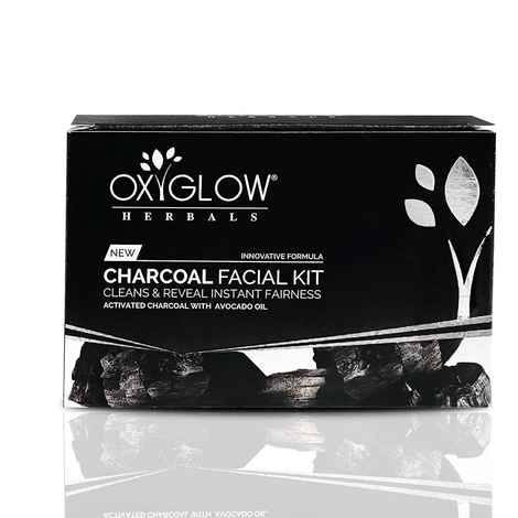 OxyGlow Herbals Charcoal Facial Kit,50 gm,Deep clean,soothe,hydrate skin
