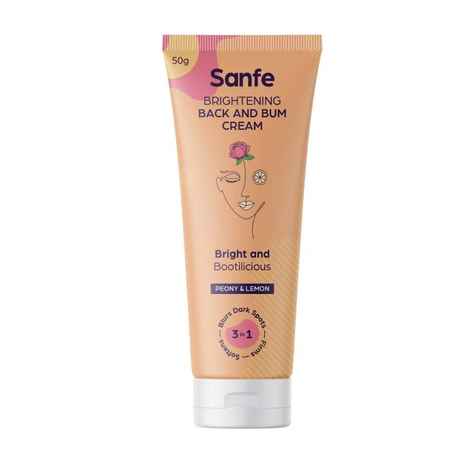 Buy Sanfe Brightening Back & Bum Cream 50g -For Uneven Dark & Patchy Bum & Back |Lemon Extract Vitamin E - Purplle