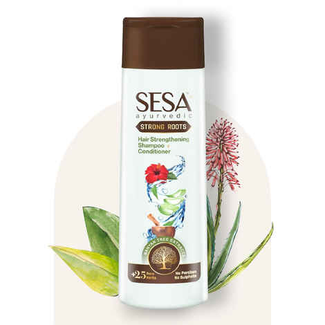 Buy Sesa+ Ayurvedic Strong Roots Shampoo + Conditioner, Anti Hair Fall & Dandruff, NO Sulphates, Parabens (200 ml) - Purplle