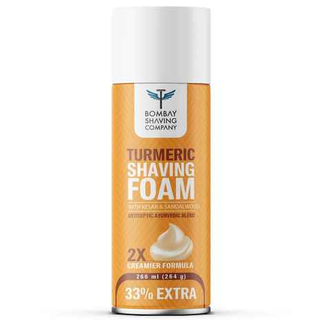 Bombay Shaving Company Turmeric Shaving Foam, 266 ml (33% Extra) | Turmeric & Sandalwood