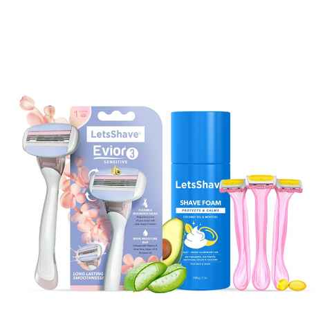 Buy LetsShave Evior Body and Bikini Combo 5 Pcs - Purplle