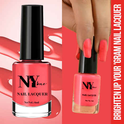 Buy NY Bae Brighten up your 'gram Nail Lacquer Neon Pink 1 - Purplle