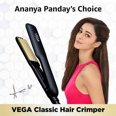Buy VEGA Classic Hair Crimper With Quick Heat Up & Ceramic Coated Plates, (VHCR-01), Black - Purplle