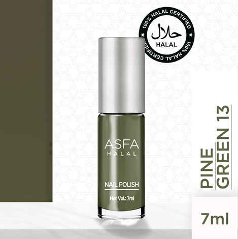 Buy Asfa Halal Nail Polish, Matte , Pine Green 13, (7 ml) - Purplle