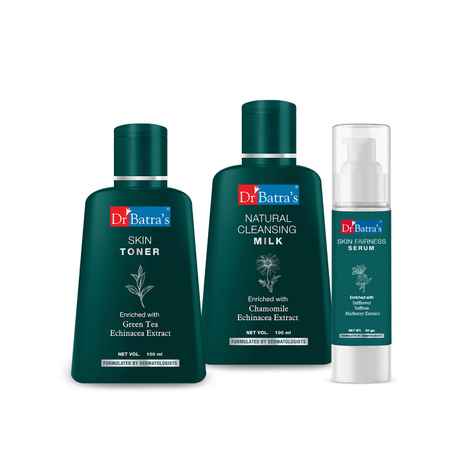 Dr.Batra`s Skin Toner - 100 ml, Natural Cleansing Milk - 100 ml and Skin Fairness Serum - 50 g (Pack of 3 for Men and Women)