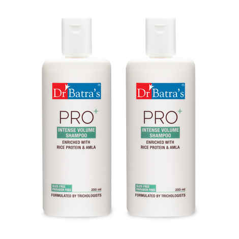 Buy Dr.Batra`s Pro+ Intense Volume Shampoo Enriched With Rice protein & Amla - 200 ml (Pack of 2) - Purplle