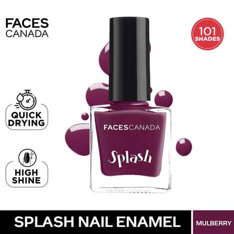 Buy FACES CANADA Ultime Pro Splash Nail Enamel - Mulberry 134 (8ml) | Quick Drying | Glossy Finish | Long Lasting | No Chip Formula | High Shine Nail Polish For Women | No Harmful Chemicals - Purplle