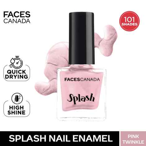 Buy FACES CANADA Ultime Pro Splash Nail Enamel - Pink Twinkle 149 (8ml) | Quick Drying | Glossy Finish | Long Lasting | No Chip Formula | High Shine Nail Polish For Women | No Harmful Chemicals - Purplle