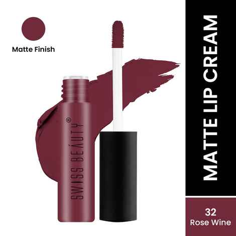 Buy Swiss Beauty Soft Matte Lip Cream - 32 - Rose Wine - 6 ml - Purplle