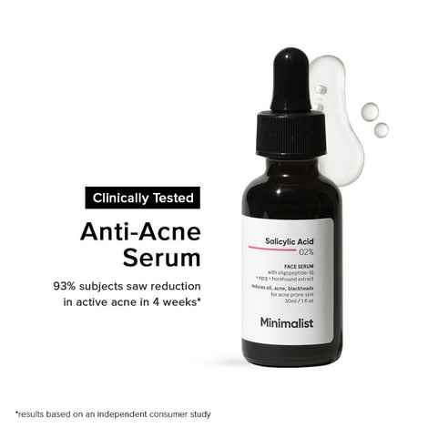 Minimalist 2% Salicylic Acid Face Serum For Acne, Blackheads & Open Pores, 30 ml