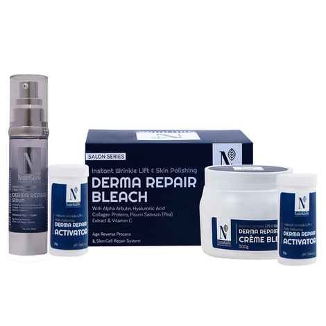 Buy NutriGlow Advanced Organics Derma Repair Bleach (700gm) & Face Serum (50 ml) For Dark Spot Reduction - Purplle