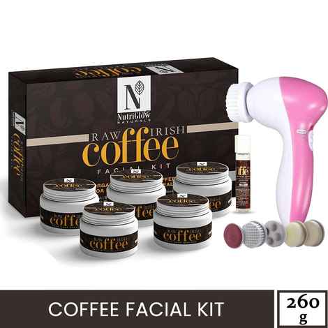 Buy NutriGlow NATURAL'S Raw Irish Coffee Facial Kit (260 gm) With Assorted Hair Dryer For Deep Pore Cleansing - Purplle
