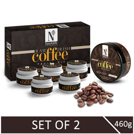 Buy NutriGlow NATURAL'S Raw Irish Coffee Facial Kit (260 gm) & Coffee Face Pack (200 gm) For Deep Pore Cleanser - Purplle