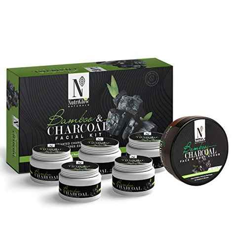 Buy NutriGlow NATURAL'S Bamboo & Charcoal Facial Kit (260gm) & Face & Body Scrub (200gm) For Deep Exfoliation - Purplle
