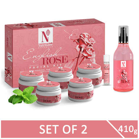 Buy NutriGlow NATURAL'S English Rose Facial Kit (260 gm) & Balancing Toner (150 ml) For Glowing Skin - Purplle