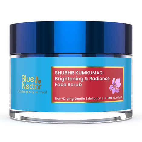 Buy Blue Nectar Ayurvedic Brightening & Radiance Detan Face Scrub (16 Herbs, 50 gm) - Purplle