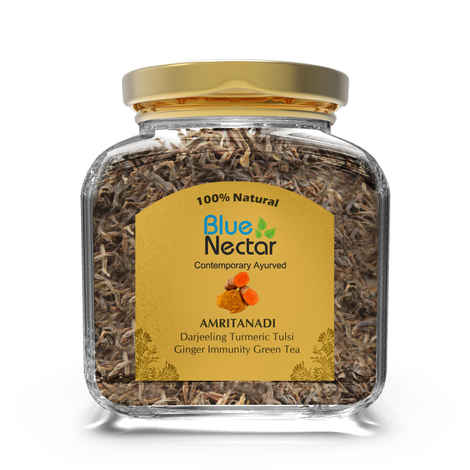 Buy Blue Nectar Amritanadi Darjeeling Immunity Booster Green Tea with Turmeric, Tulsi & Ginger (50 gm | 25 cups) - Purplle