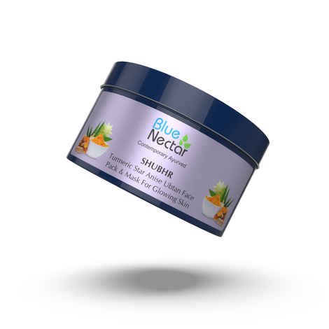 Buy Blue Nectar Turmeric Star Anise Ubtan Face Pack & Mask for Glowing Skin & Tan removal, No Chemicals or Preservatives (100 gm, 9 Herbs) - Purplle