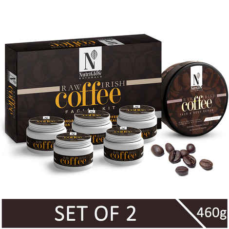 Buy NutriGlow NATURAL'S Raw Irish Coffee Facial Kit (260 gm) With Face & Body Scrub (200 gm) For Acne Treatment - Purplle