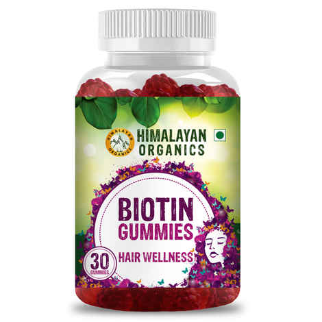 Buy Himalayan Organics Biotin Gummies for Hair Growth | Skin Glow & Longer Nails | 30 Veg - Purplle