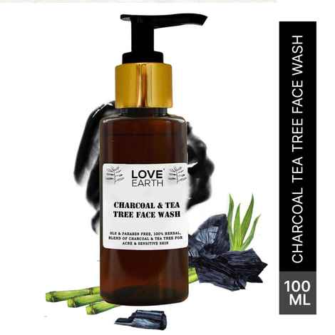 Buy Love Earth Charcoal Tea Tree Face Wash for Oil Control, Acne & Detox - Purplle