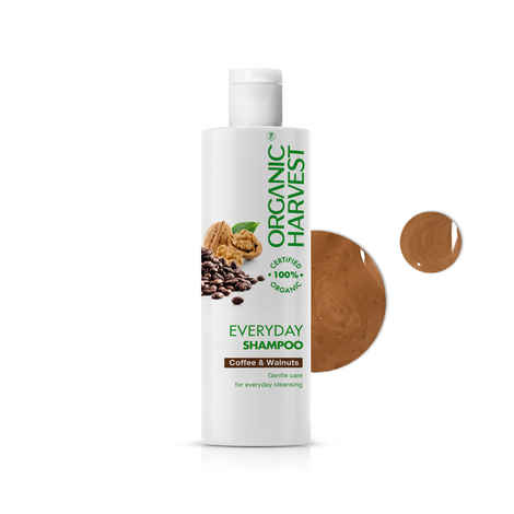 Buy Organic Harvest Everyday Shampoo: Coffee & Walnuts | For Dry & Frizzy Hair | Anti-hairfall Shampoo For Men & Women | 100% American Certified Organic | Sulphate and Paraben-free - 250 ml - Purplle