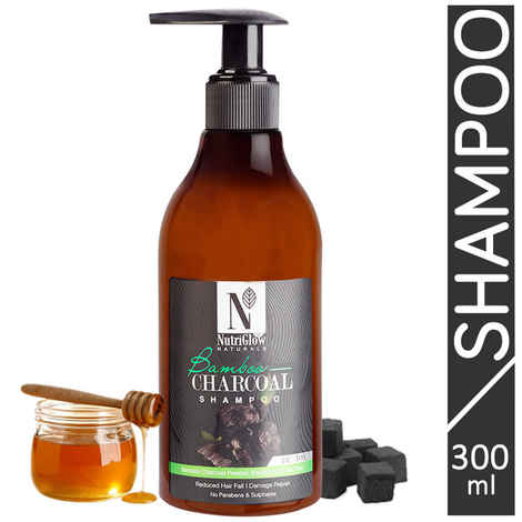 Buy NutriGlow NATURAL'S Bamboo Charcoal Shampoo With Bamboo Charcoal Powder, 300 ml - Purplle