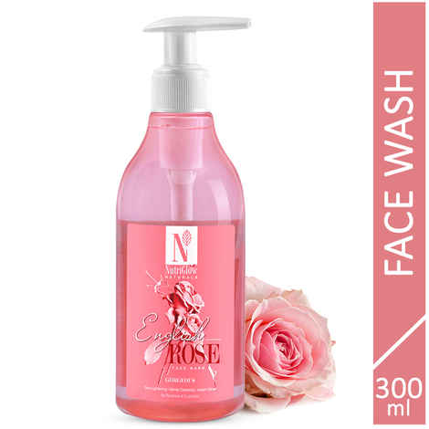 Buy NutriGlow NATURAL'S English Rose Face Wash For Skin Lightening, 300 ml - Purplle