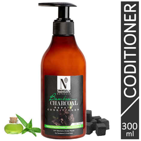 NutriGlow NATURAL'S Bamboo Charcoal Repair Conditioner With Bamboo Charcoal Powder, 300 ml