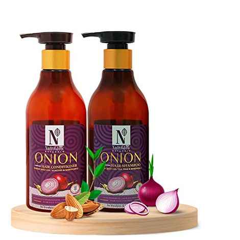 Buy NutriGlow NATURAL'S Combo of 2 Onion Hair Shampoo & Hair Conditioner For Deep Conditioning, 300 ml each - Purplle
