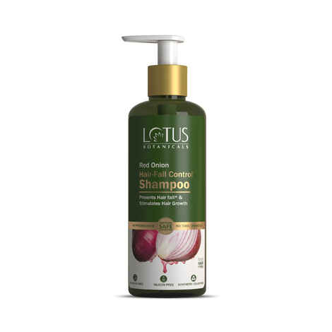 Buy Lotus Botanicals Red Onion Hair Fall Control Shampoo | Sulphate, Silicon & Chemical Free | All Hair Types | 300 ml - Purplle