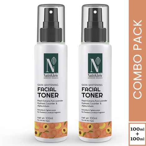 Buy NutriGlow Advanced Organics Set of 2 Skin Whitening Toner For Detoxifies Skin, 100 ml each - Purplle