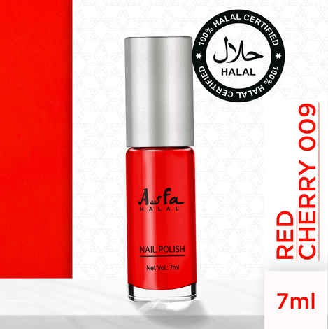 Buy Asfa Halal Nail Polish, Red Cherry 009 (7 ml) - Purplle