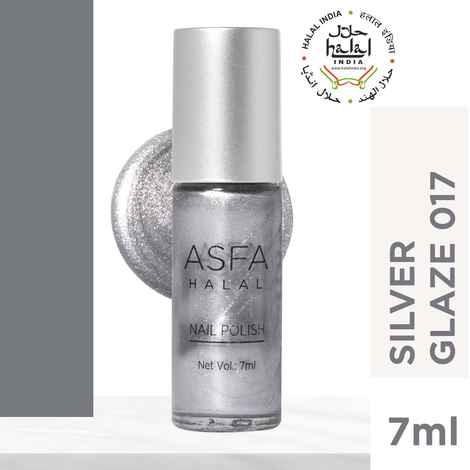 Buy Asfa Halal Nail Polish, Silver Glaze 017 (7 ml) - Purplle
