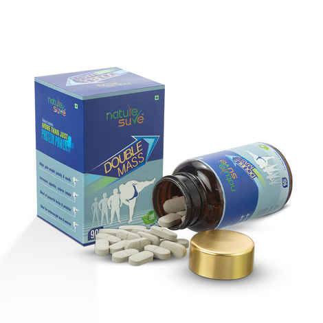 Buy Nature Sure Double Mass Tablets for Weight Gain in Men and Women - 1 Pack (90 Tablets) - Purplle