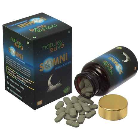 Buy Nature Sure SOMNI Natural Sleep Aid Daily Herbal Supplement for Men and Women - 1 Pack (90 Tablets) - Purplle