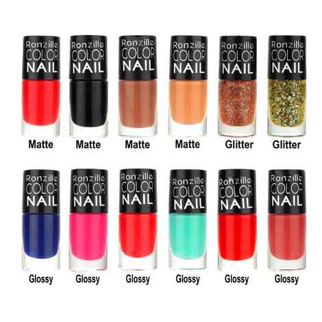 Buy Ronzille Color Nail Premium Long Lasting Nail Paint Quick Dry 6 ml Each Pack of 12 (Combo A) - Purplle
