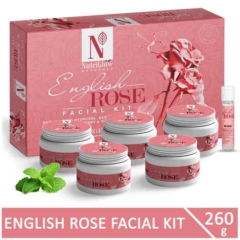 Buy NutriGlow NATURAL'S English Rose Facial Kit With 100% English Rose Hydrosols, 260 gm - Purplle