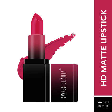 Swiss Beauty HD Matte Lipstick Pink Up 15 (3.5 gm)