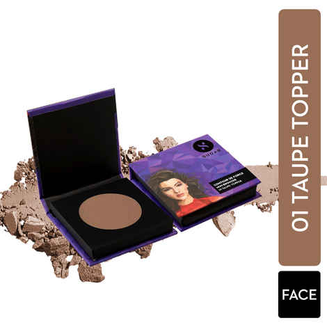 SUGAR Cosmetics - Contour De Force - Mini Bronzer - 01 Taupe Topper (Brown-Gray Matte Bronzer) - Lightweight, Contour Bronzer with Matte Finish - 4 gm