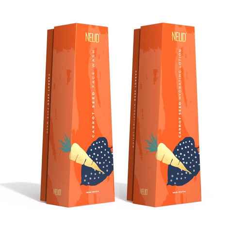 Buy NEUD Carrot Seed Premium Face Wash & Hydrating Lotion Combo for Men & Women (300 ml Each) - Purplle