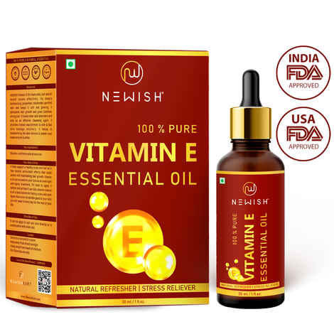 Buy Newish Vitamin E 100% Natural Essential Oil for Hair Growth, Dark Spots, Skin Brightening ,Skin Glow,Ageing 30 ml - Purplle
