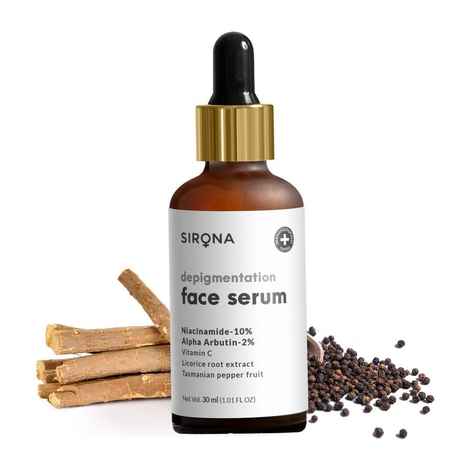 Buy Sirona Depigmentation Face Serum - 30 ml with Niacinamide, Vitamin C, Alpha Arbutin and Licorice Root Extract - Purplle