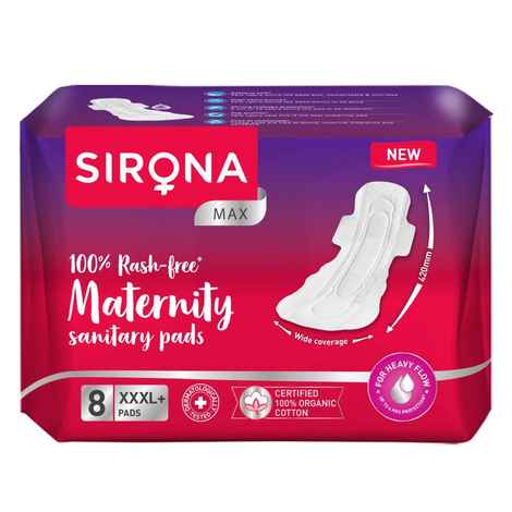 Buy Sirona Natural Ultra Soft Superr Pads - 8 Pieces (420mm) for Maternity sanitary pads - Purplle