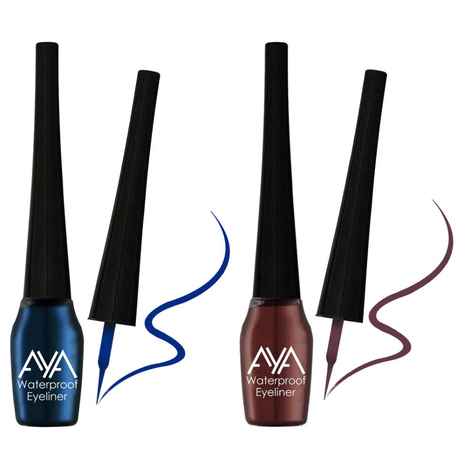 Buy AYA Waterproof Eyeliner, Set of 2 (Blue and Brown) - Purplle