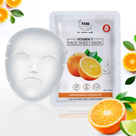 Buy TNW The Natural Wash Vitamin C Face Sheet Mask For Repairing and Illuminating Skin | All Skin Type (20 gm) - Purplle