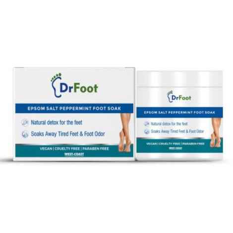 Buy Dr Foot Epsom Salt Peppermint Foot Soak (Magnesium Sulphate) For Muscle Aches, Pain Relief, Relaxation, Spa Treatment for Bathing and Foot a€“ (200 gm) - Purplle