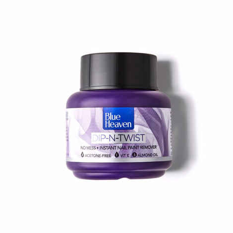 Buy Blue Heaven Dip & Twist Nail Polish Remover, Infused with Vitamin E and Almond Oil, Acetone Free, Gentle Nail paint Remover, 40 ml - Purplle