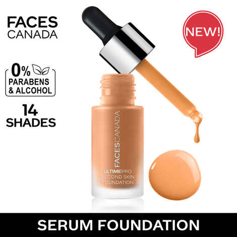 FACES CANADA Ultime Pro Second Skin Foundation - Beige 03, 15 ml | Lightweight Anti-Ageing Serum Foundation | 3X Lighter | Natural Matte Finish | Medium To High Coverage | SPF 15 | Non-Oily