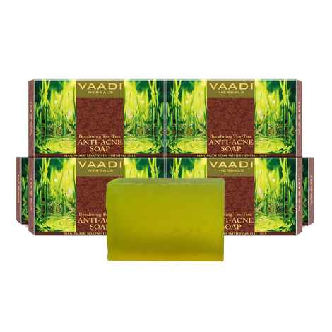 Buy Vaadi Herbals Super Value Pack Of Becalming Tea Tree Soap Anti-Acne Therapy (5+1)(75 gm X 6) - Purplle